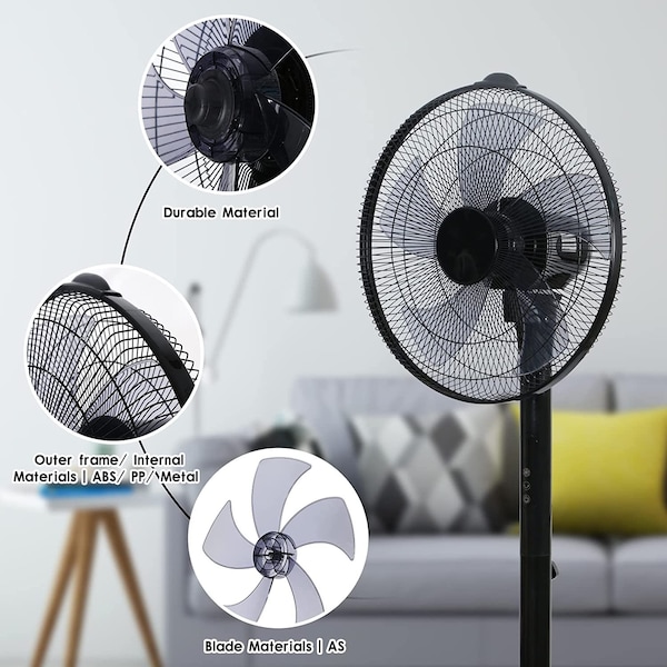 Edendirect 14.5 Inch Adjustable Pedestal Stand Fan with 12 Speed , Remote Control, 90deg Oscillation, Timer - IR-STAND1601WRC