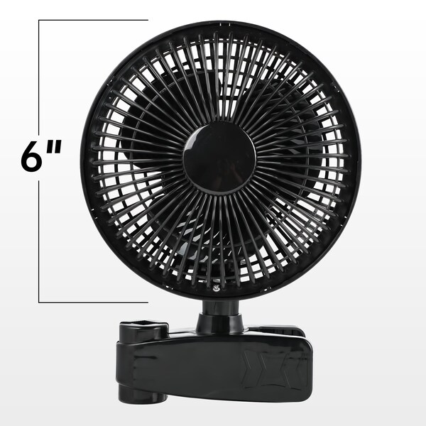 Edendirect 6-Inch Clip-On Grow Tent Fan, 2-Speed, 90deg Manual Tilt, 15W, USB Powered - IR-GLFANXCLIP6B