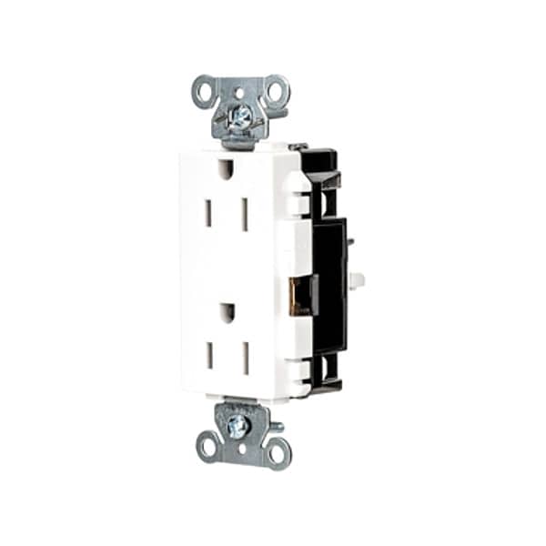 Hubbell Receptacle, 1/2 hp, 125V AC, NEMA 5-15R - DR15STW