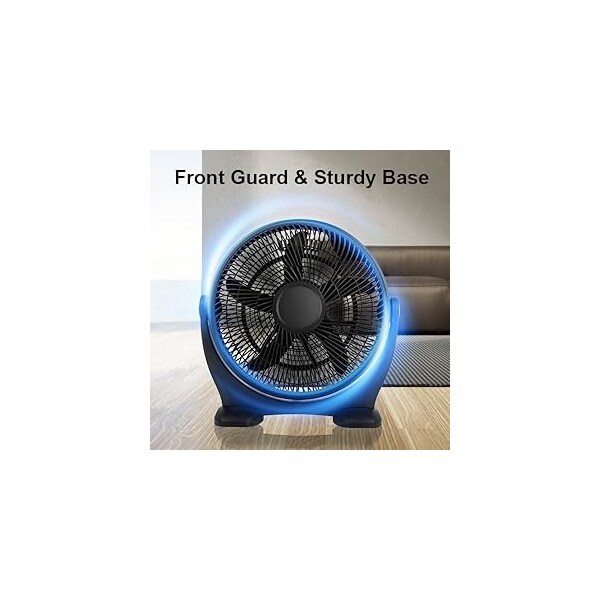 Edendirect 18 in. 3-Fan Speeds Floor Fan in Black with Quiet - IR-W1134P207752