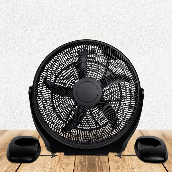 Edendirect 18 in. 3-Fan Speeds Floor Fan in Black with Quiet - IR-W1134P207752