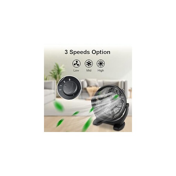 Edendirect 18 in. 3-Fan Speeds Floor Fan in Black with Quiet - IR-W1134P207752