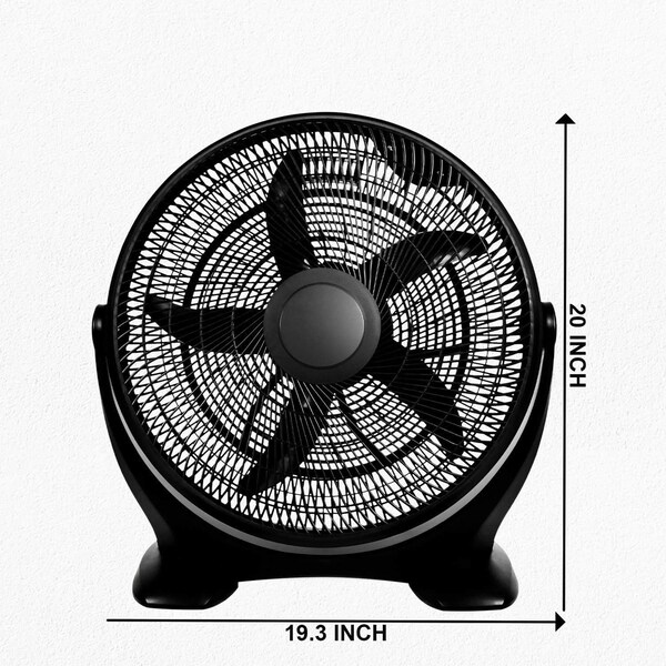 Edendirect 18 in. 3-Fan Speeds Floor Fan in Black with Quiet - IR-W1134P207752