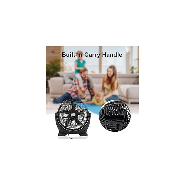 Edendirect 18 in. 3-Fan Speeds Floor Fan in Black with Quiet - IR-W1134P207752