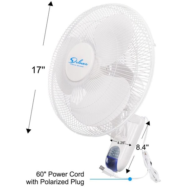 Edendirect 16-Inch Digital Wall Mount Fan with Remote Control, 3 Oscillating Modes, 3 Speeds, 2PK - IR-WALLDIGIT16X2