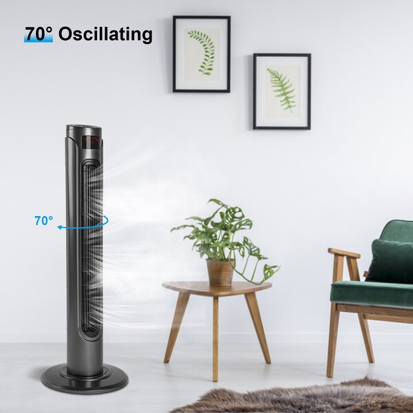 Edendirect 36 Inch Cooling Tower Fan with 3 Speed Settings and  Timer, 70 Degree Auto Oscillating with Remote - IR-TOWER37RCG