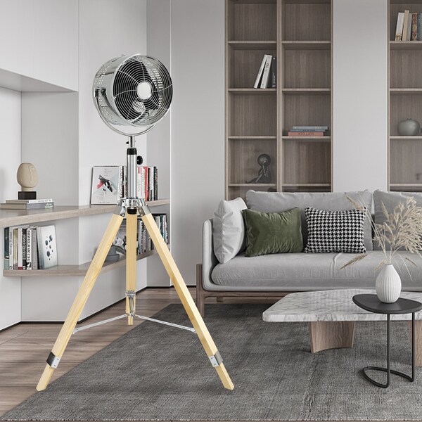 Edendirect 10 in. Tripod Pedestal Fan, 3-Speed Adjustment, Multiple Wide Angle Standing Fan - IR-STANDRETRO10C