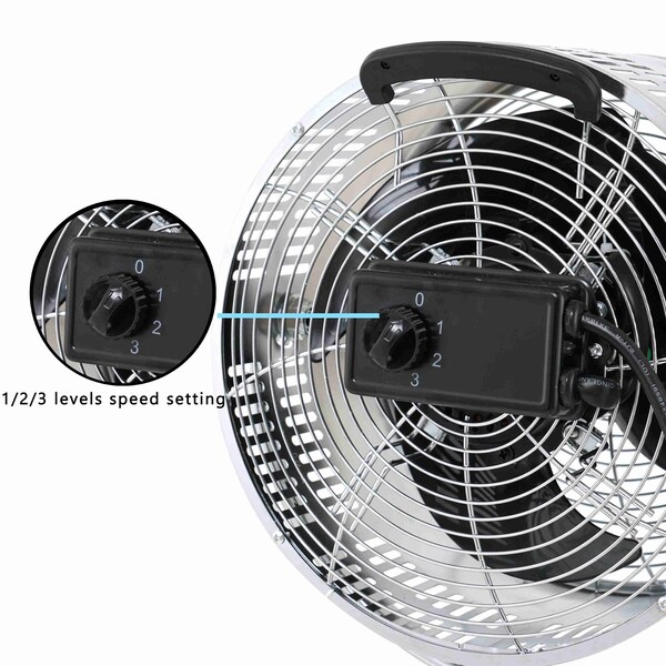 Edendirect 10 in. Tripod Pedestal Fan, 3-Speed Adjustment, Multiple Wide Angle Standing Fan - IR-STANDRETRO10C