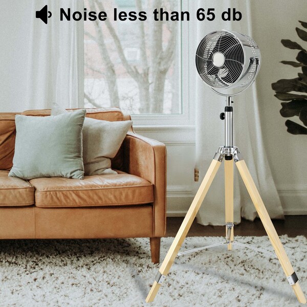 Edendirect 10 in. Tripod Pedestal Fan, 3-Speed Adjustment, Multiple Wide Angle Standing Fan - IR-STANDRETRO10C