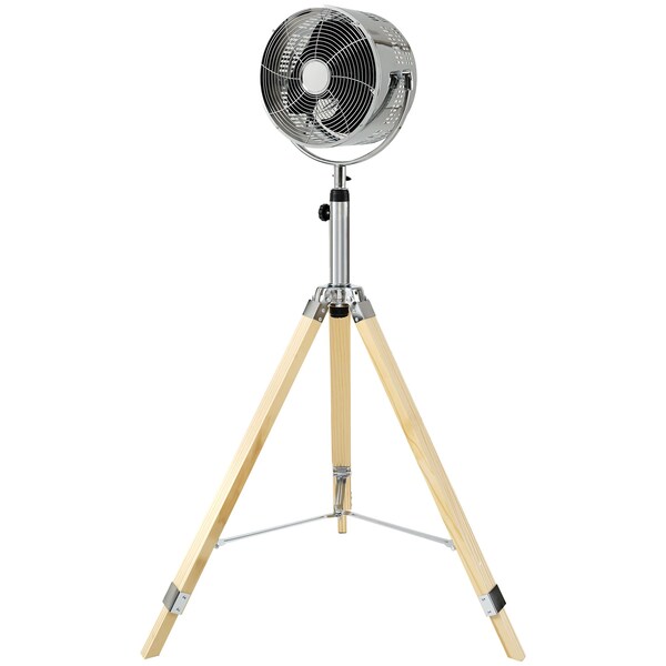 Edendirect 10 in. Tripod Pedestal Fan, 3-Speed Adjustment, Multiple Wide Angle Standing Fan - IR-STANDRETRO10C