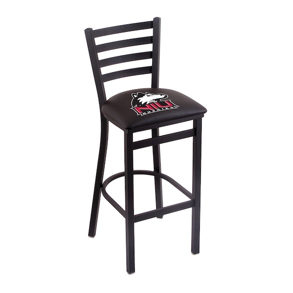 Holland Bar Stool Co 25" Blk Wrinkle Northern Illinois Stationary Counter Stool, Ladder Back - L00425NORILL