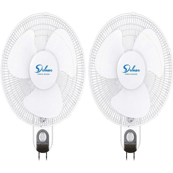 Edendirect 16 in Blade Dia Fans, 3 Speeds Speeds, White - IR-WALLBASIC16X2