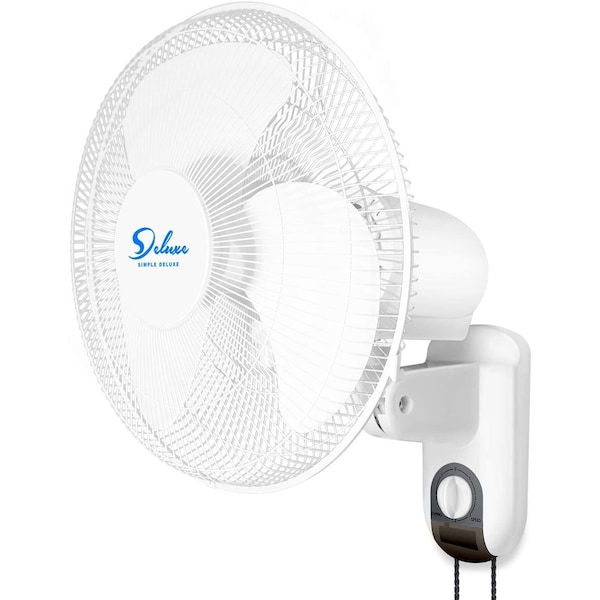 Edendirect 16 in Blade Dia Fans, 3 Speeds Speeds, White - IR-WALLBASIC16X2