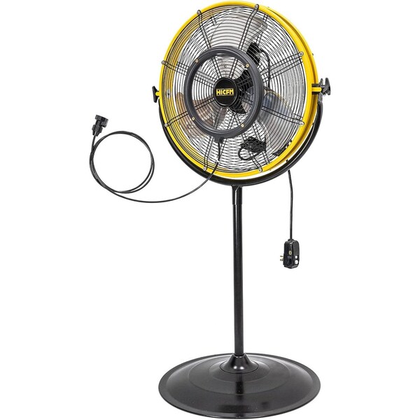 Edendirect 20 in. 3 Speeds Pedestal Fan in Yellow with IP44 Enclosed Motor - IR-FANP20TM