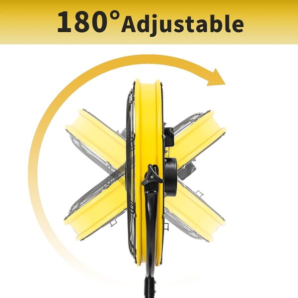 Edendirect 20 in. 3 Speeds Pedestal Fan in Yellow with IP44 Enclosed Motor - IR-FANP20TM