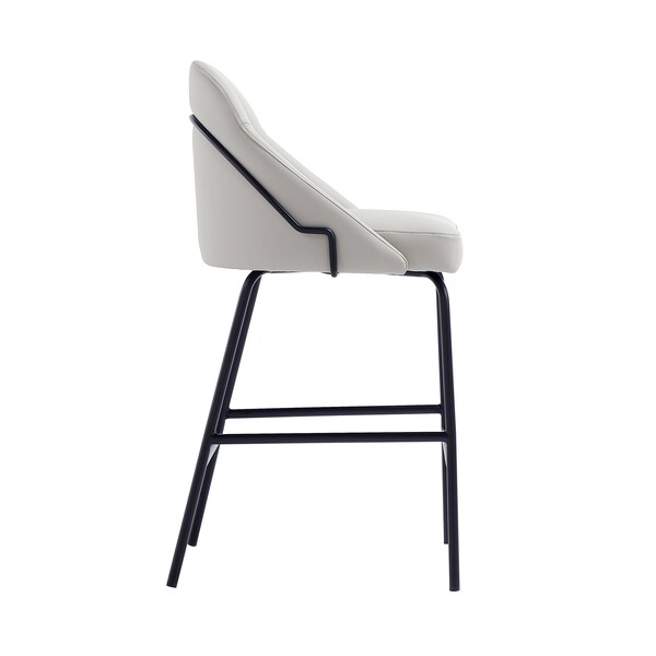 Manhattan Comfort Gracie Counter Stool  in Stone and Black - CS019-BST
