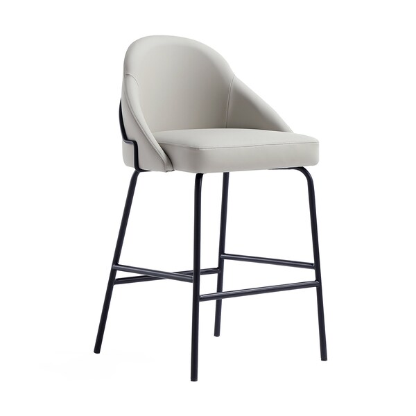Manhattan Comfort Gracie Counter Stool  in Stone and Black - CS019-BST