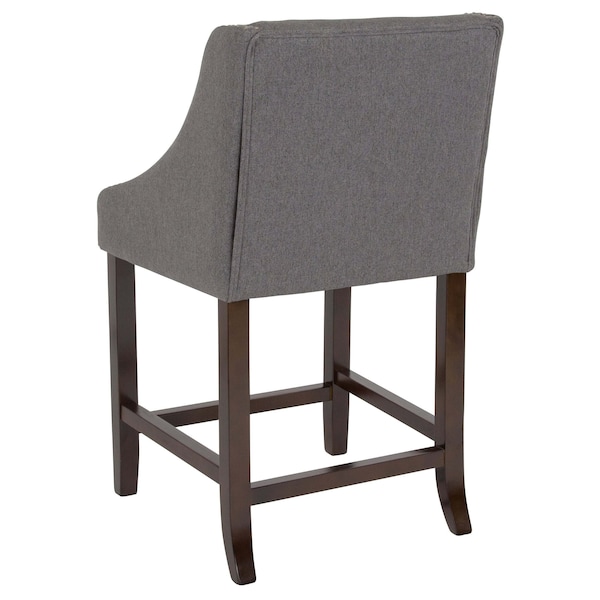 Flash Furniture Gray Fabric/Wood Stool, 24 - CH-182020-24-DKGY-F-GG