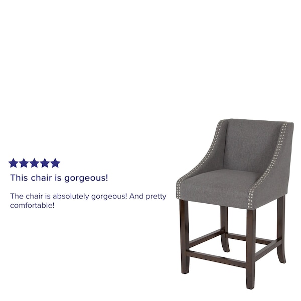 Flash Furniture Gray Fabric/Wood Stool, 24 - CH-182020-24-DKGY-F-GG