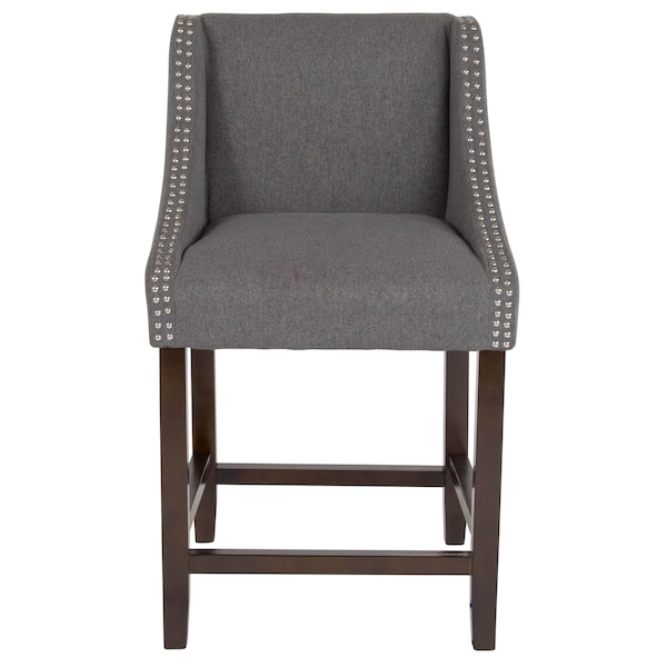 Flash Furniture Gray Fabric/Wood Stool, 24 - CH-182020-24-DKGY-F-GG
