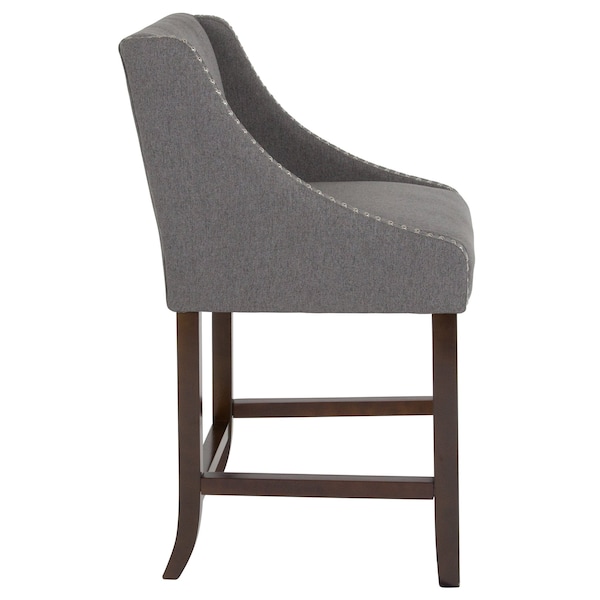 Flash Furniture Gray Fabric/Wood Stool, 24 - CH-182020-24-DKGY-F-GG