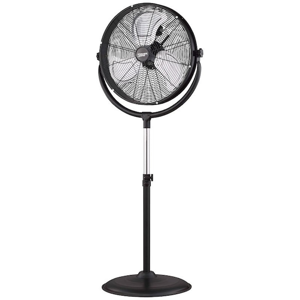 Powerzone PowerZone FES50-T5 High-Velocity Pedestal Stand Fan, 3-Blade, 3-Speed, 120 V, Black - FES50-T5