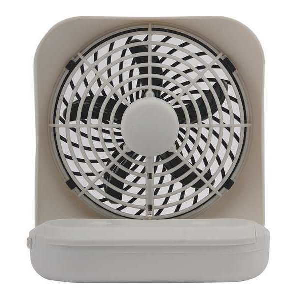 Treva/O2Cool 5" Blade Dia Table Fan, Non-Oscillating, 2 Speeds, 3VDC, White, FCC-Compliant Adapter - FD05805