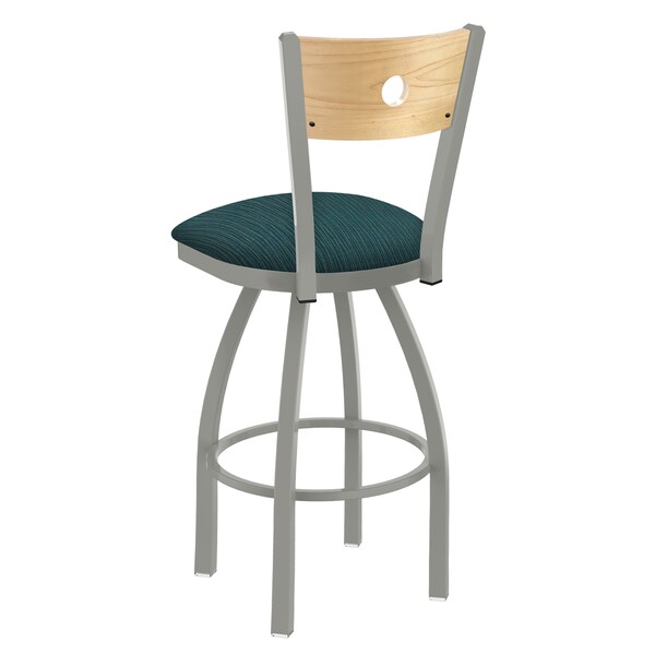 Holland Bar Stool Co 25" Swivel Counter Stool, Nickel Finish, Nat Back, Graph Tidal Seat - 83025ANNATMPLB022