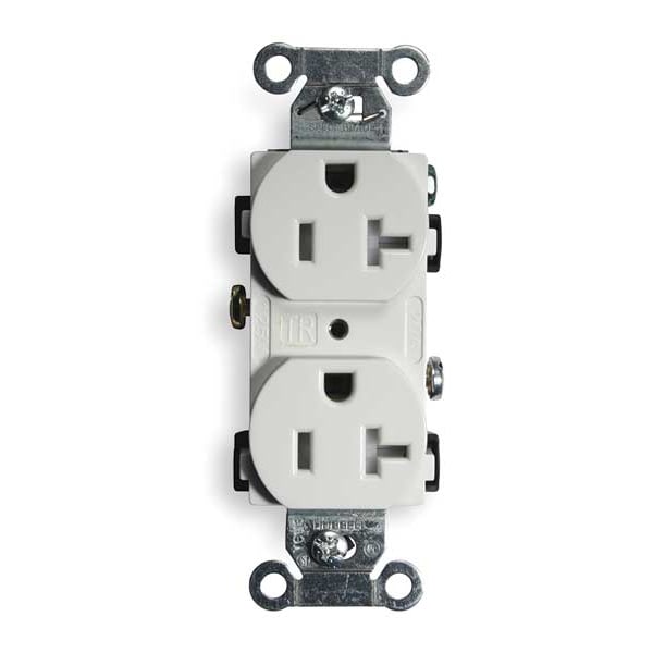 Hubbell 20A Duplex Receptacle 125VAC 5-20R WH - CR20WHITR