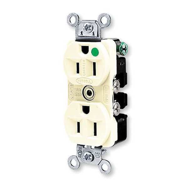Hubbell 15A Duplex Receptacle 125VAC 5-15R IV - HBL8200ILI