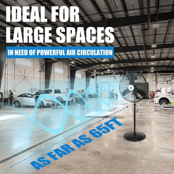 Iliving Adjustable-Height 30 in. 8400 CFM 120-Volt 1.8 Amp Oscillating Pedestal Fan with Misting Kit - ILG8P30M