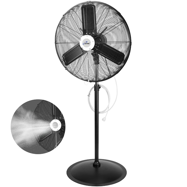 Iliving Adjustable-Height 30 in. 8400 CFM 120-Volt 1.8 Amp Oscillating Pedestal Fan with Misting Kit - ILG8P30M