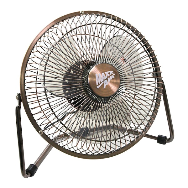 Maxx Air 8 in. Blade Dia Desk Fan, Table Fan, Portable Fan, USB Fan, Non-Oscillating, 1 Speeds, Copper - HVDF8UPS