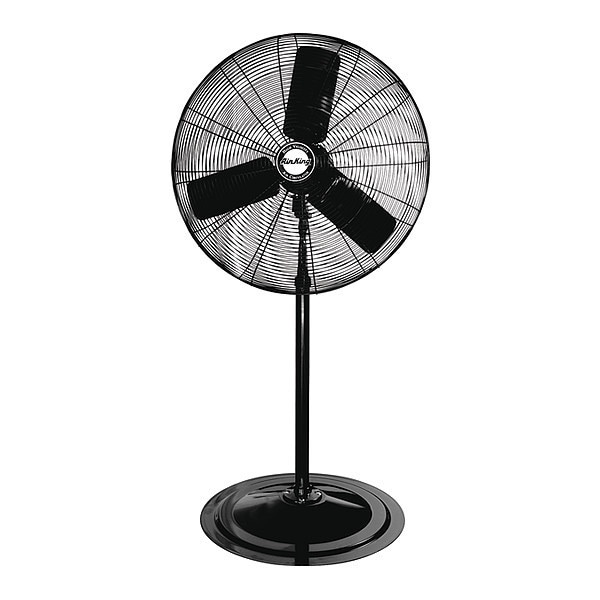 Air King Standard-Duty Industrial Fan, 3 Speeds, Black, Pedestal - 9124