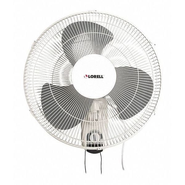 Lorell 16" Blade Dia Wall Mount Fan, Oscillating, 3 Speeds, White - LLR49256