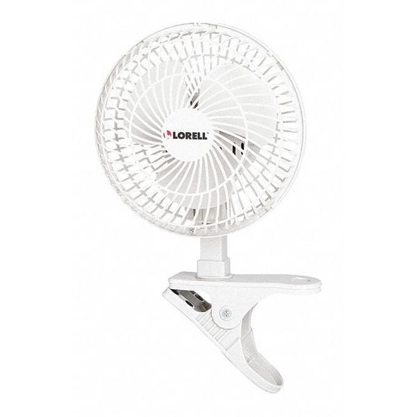 Lorell 6" Blade Dia Portable Clip Fan, 2 Speeds, Light Gray - LLR44552