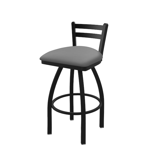 Holland Bar Stool Co 25" Low Back Swivel Counter Stool, Black Wrinkle, Canter Grey Seat - 41125BW007