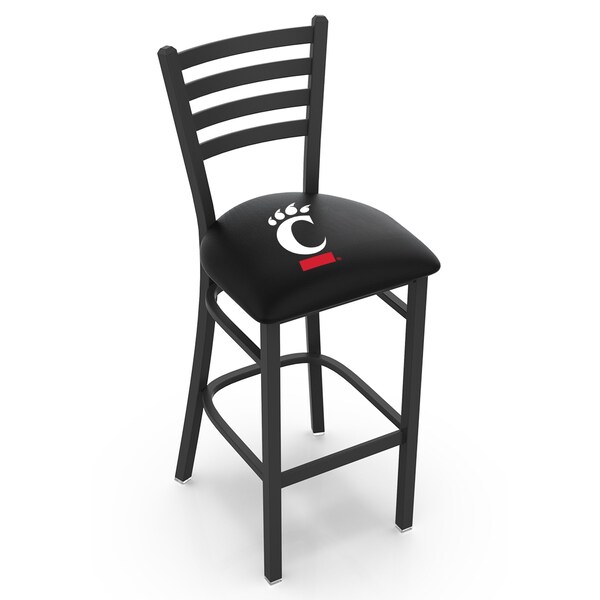 Holland Bar Stool Co 25" Blk Wrinkle Cincinnati Stationary Counter Stool, Ladder Back - L00425CINCIN