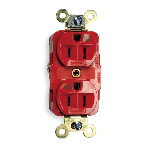 Hubbell 15A Duplex Receptacle 125VAC 5-15R RD - HBL5262RWR