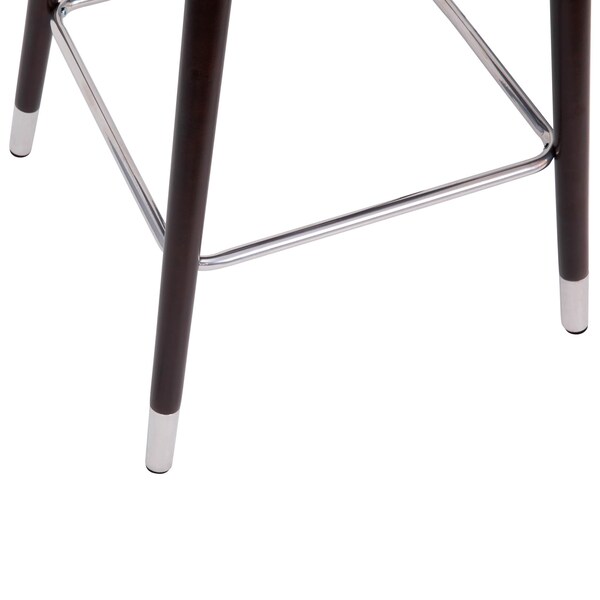 Flash Furniture 26" Gray LeatherSoft Barstool with Wood Legs, PK 2 - 2-AY-1928-26-GY-GG