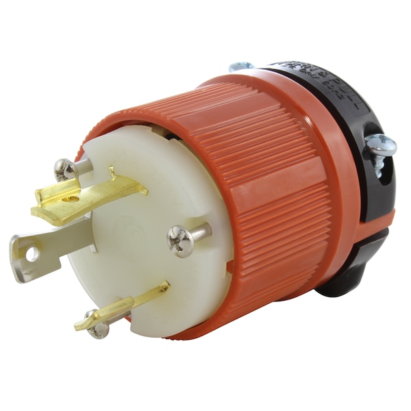 Ac Works NEMA L7-30P 30A 277V 3-Prong Locking Male Plug with UL, C-UL Approval in Orange - ASL730P