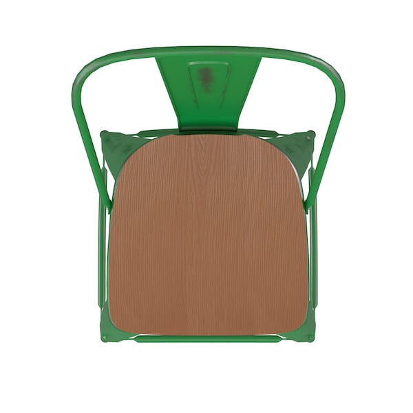 Flash Furniture Red Metal Stool with Red Poly Seat - ET-3534-24-GN-PL1T-GG