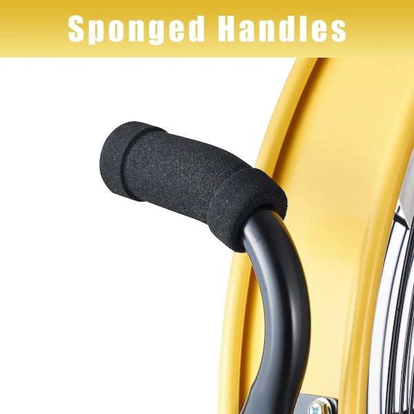 Edendirect 24in 3 Speeds High Velocity Internal Oscillating Barrel Floor Fan Yellow with 1/4 - IR-FAN7807