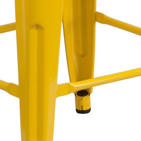 Flash Furniture Yellow Metal Counter Stool, 24" - 4-CH-31320-24-YL-WD-GG