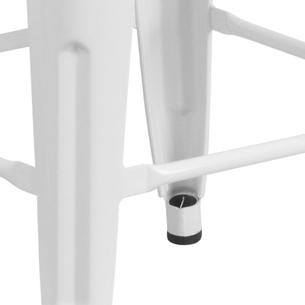 Flash Furniture White Metal Counter Stool, 24" - 4-CH-31320-24-WH-WD-GG