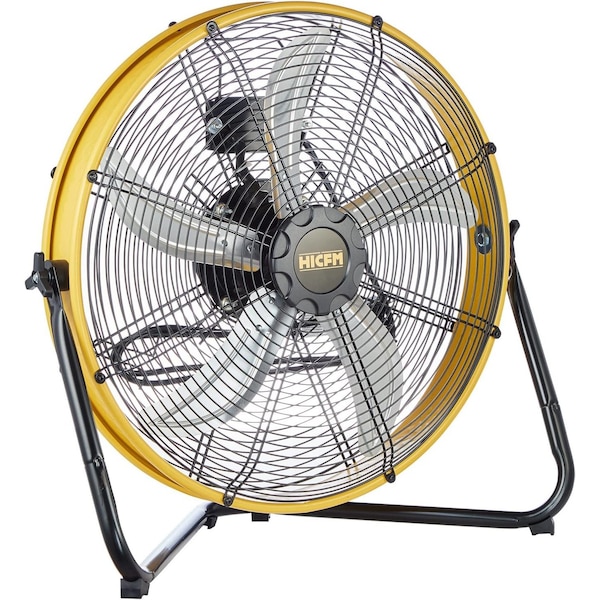 Edendirect 20in Heavy Duty Shroud Fan, Yellow, IP 44, Enclosed 1/4, High Velocity Air Circulator - IR-FAN7805
