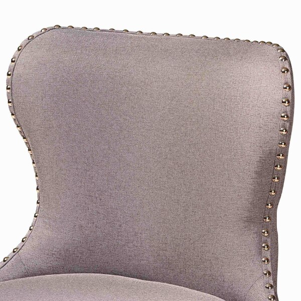 Baxton Studio Gradisca Modern Grey Fabric and Walnut Brown Finished Wood 2Piece Swivel Counter Stool Set, PR - 225-2PC-12975-ZORO