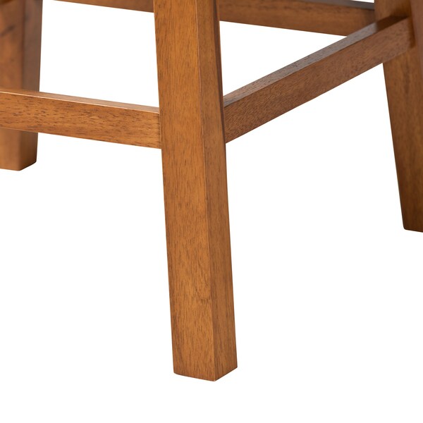 Baxton Studio Gradisca Modern Grey Fabric and Walnut Brown Finished Wood 2Piece Swivel Counter Stool Set, PR - 225-2PC-12975-ZORO