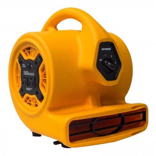 Xpower 0.2 HP 700 CFM Multi-Purpose Compact Air Mover with Daisy Chain  Yellow - XP626287