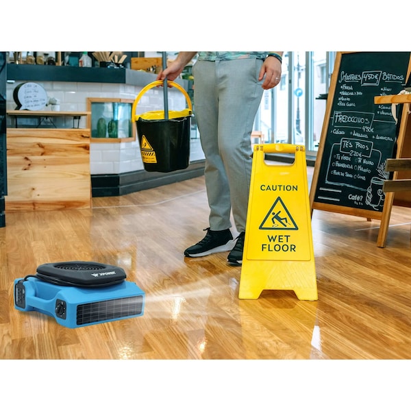Xpower 650 CFM, 3 Speed Low Profile Air Mover, Floor Fan, Carpet Dryer with Built-in Power Outlets - PL-650A